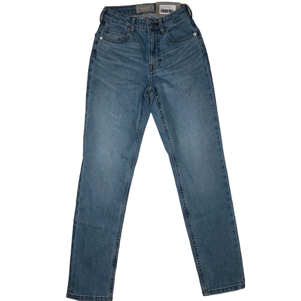 Everlane Curvy Cheeky Jean 23 Regular Straight Ankle High Rise Sky Blue NWT